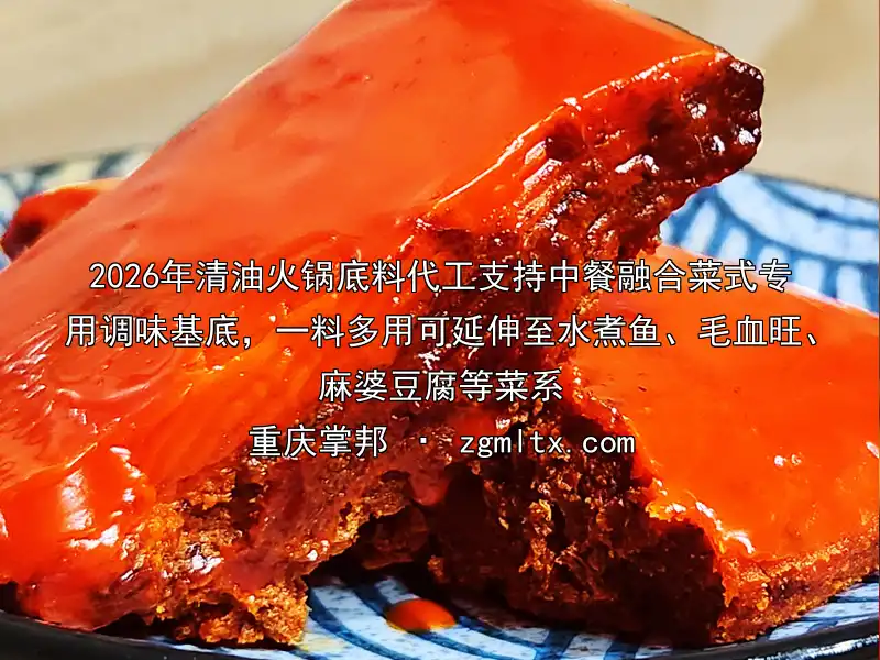 2026年清油火锅底料代工支持中餐融合菜式专用调味基底，一料多用可延伸至水煮鱼、毛血旺、麻婆豆腐等菜系